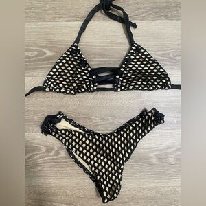 Black & Tan Bikini Set